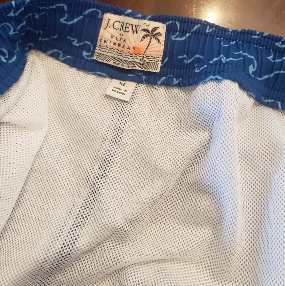 New! J.Crew Factory Blue Swim Trunks XL - Picture 6 of 9